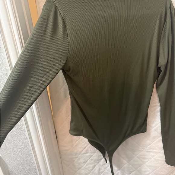 Lulu's Forest Green Ribbed Knit Top - Picture 4 of 4